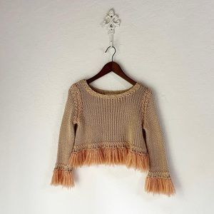 FL&L 🍋 Knits Fringe Cropped Sweater